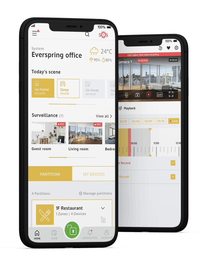 Application mobile simple, intuitive et compl&egrave;te (Alarme + Vid&eacute;o)